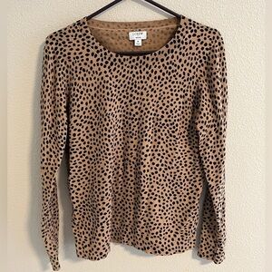 J. Crew Factory teddie leopard dot sweater size medium